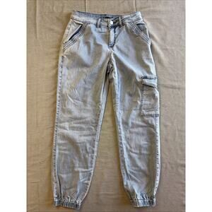 FDJ French Dressing Olivia Jeans Pants Sz 4‎ Cargo Joggers Light Wash Denim